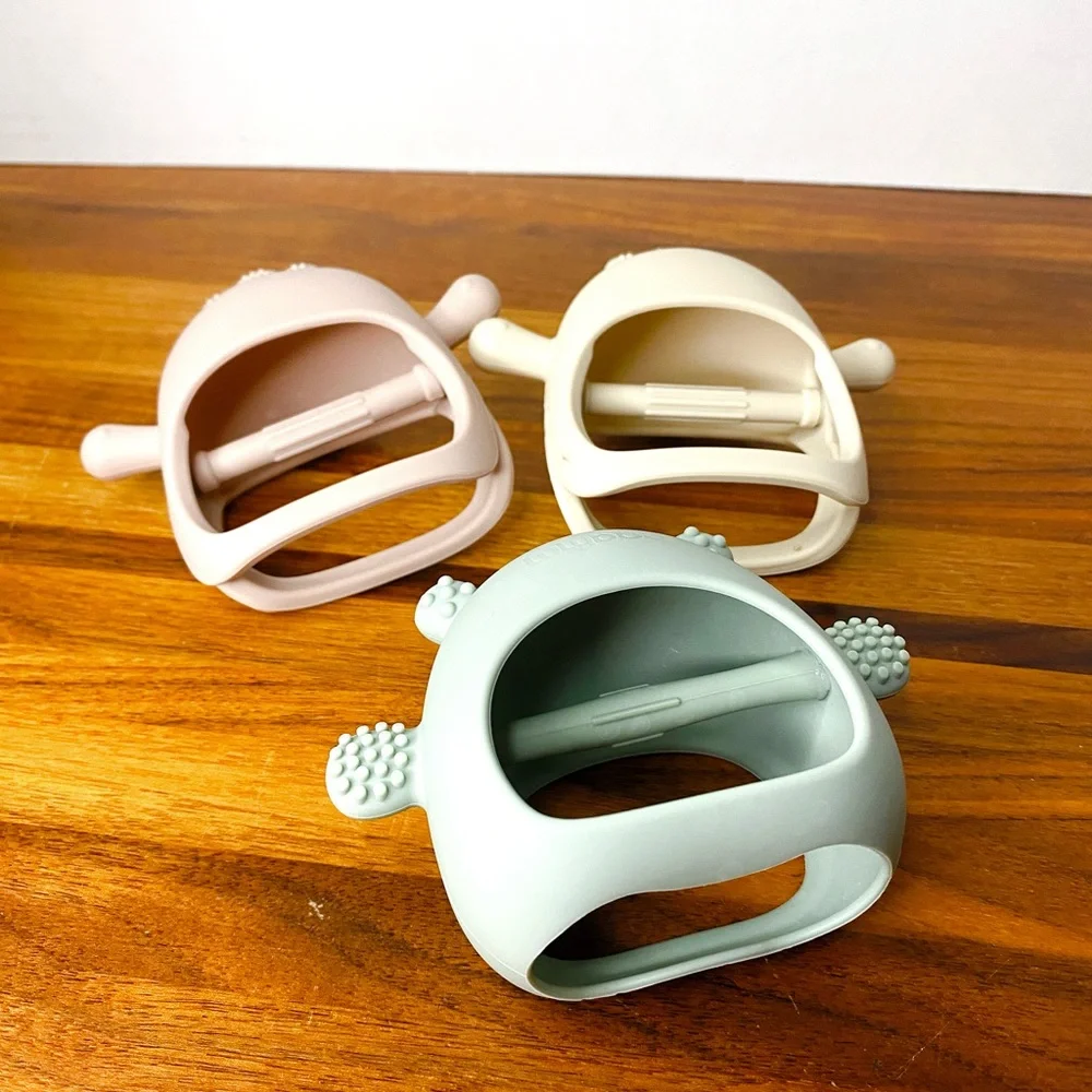 Bundle 3 Silicone Teething Mittens 1 Baby Lulyboo Bear and 2 ChooKaChoo Chickens